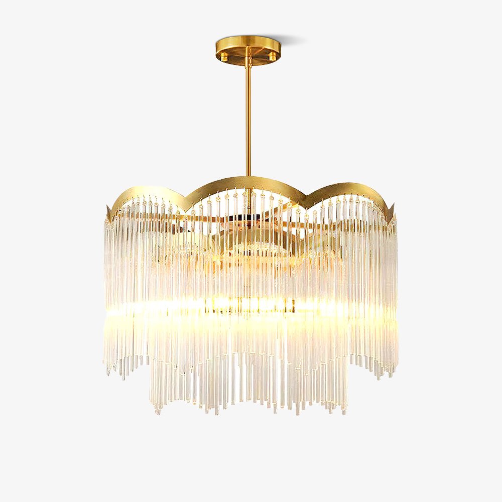 Lustra Lustre Verre Tige Vague Forme - Neutralighting