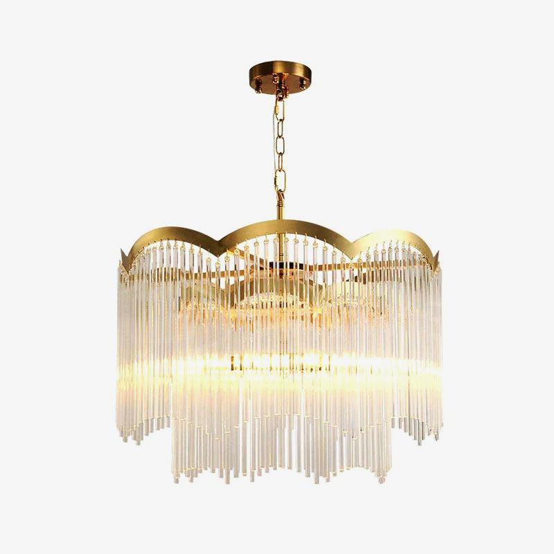 Lustra Lustre Verre Tige Vague Forme - Neutralighting