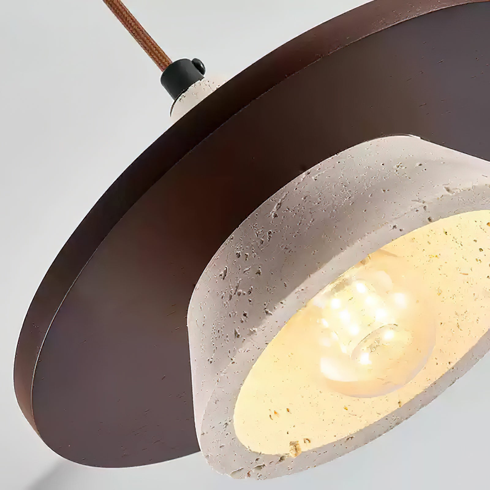 Ritta Suspension Bois Disque Travertin - Neutralighting