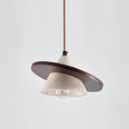 Ritta Suspension Bois Disque Travertin - Neutralighting