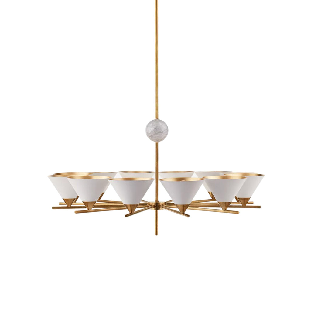 Bloom Chandelier Métal Marbre Vintage Grand Modèle - Neutralighting