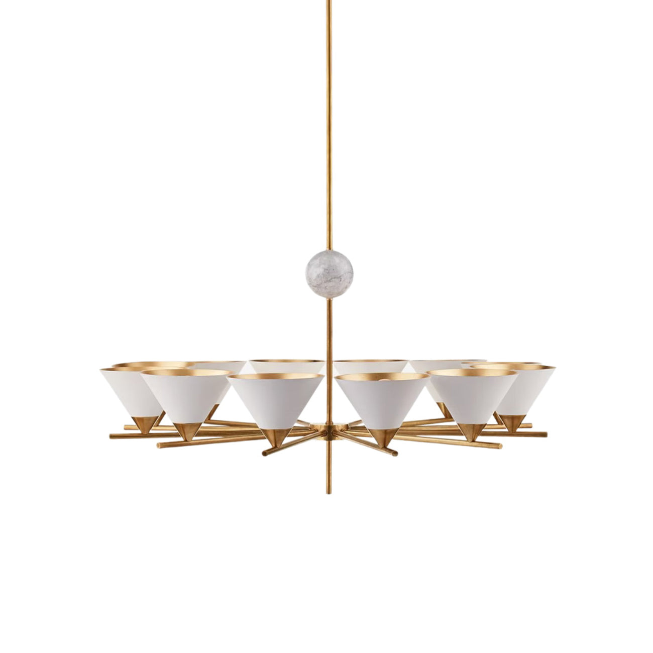 Bloom Chandelier Métal Marbre Vintage Grand Modèle - Neutralighting