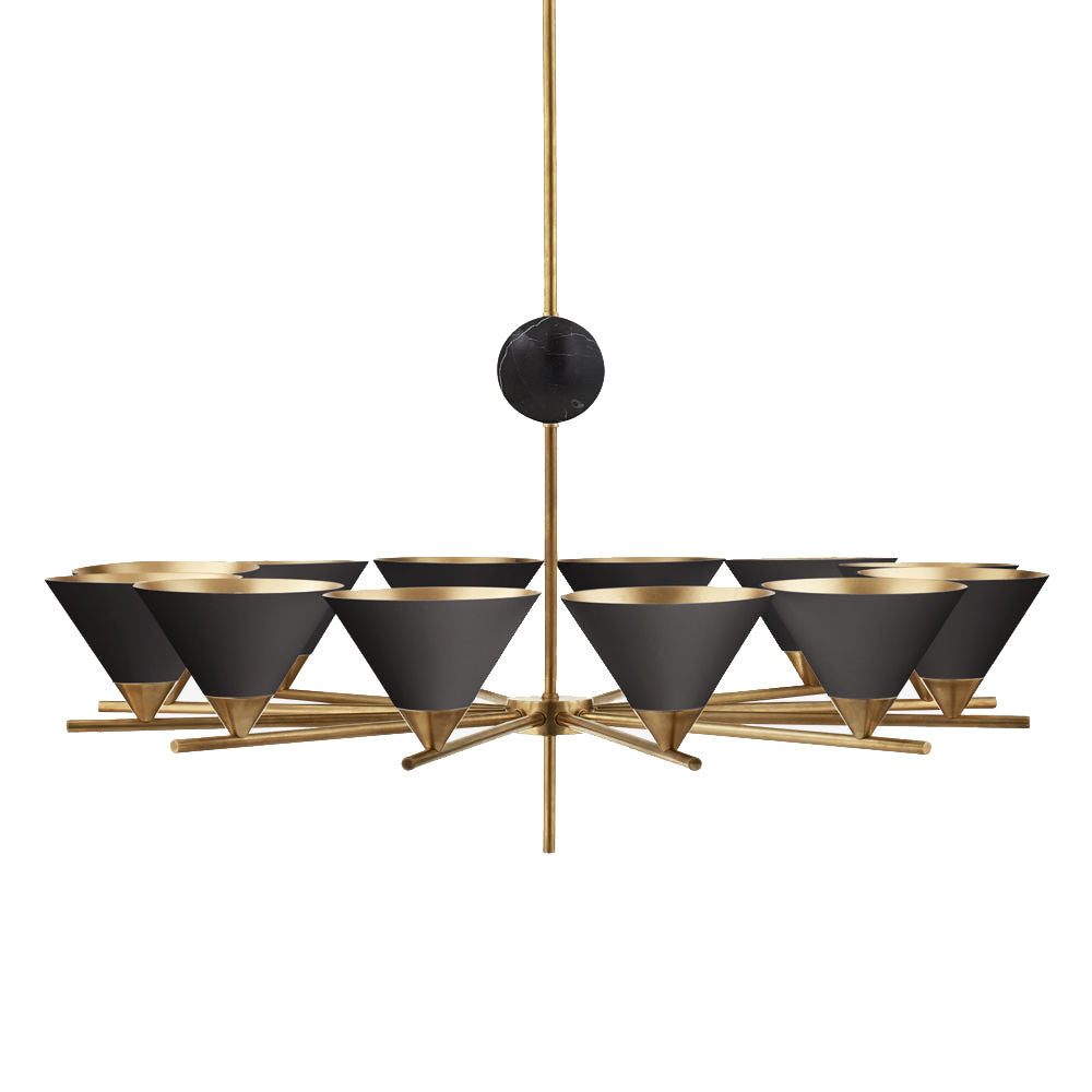 Bloom Chandelier Métal Marbre Vintage Grand Modèle - Neutralighting