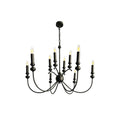 Crest Chandelier Métal Noir Industriel Vintage Premium - Neutralighting