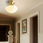 Elsilisra Plafonnier Flush Art Nordique Laiton Verre - Neutralighting