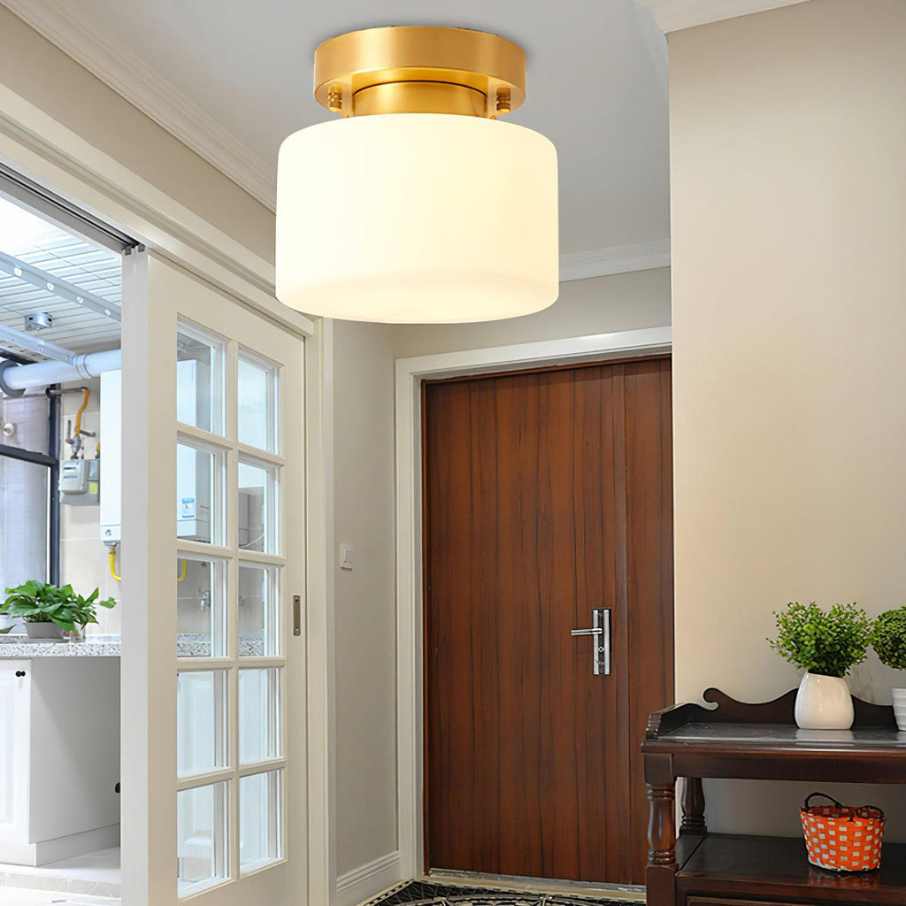 Elsilisra Plafonnier Flush Art Nordique Laiton Verre - Neutralighting