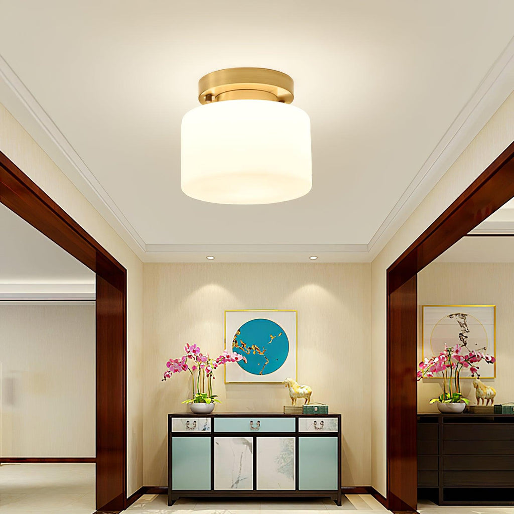 Elsilisra Plafonnier Flush Art Nordique Laiton Verre - Neutralighting