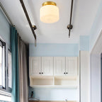 Elsilisra Plafonnier Flush Art Nordique Laiton Verre - Neutralighting