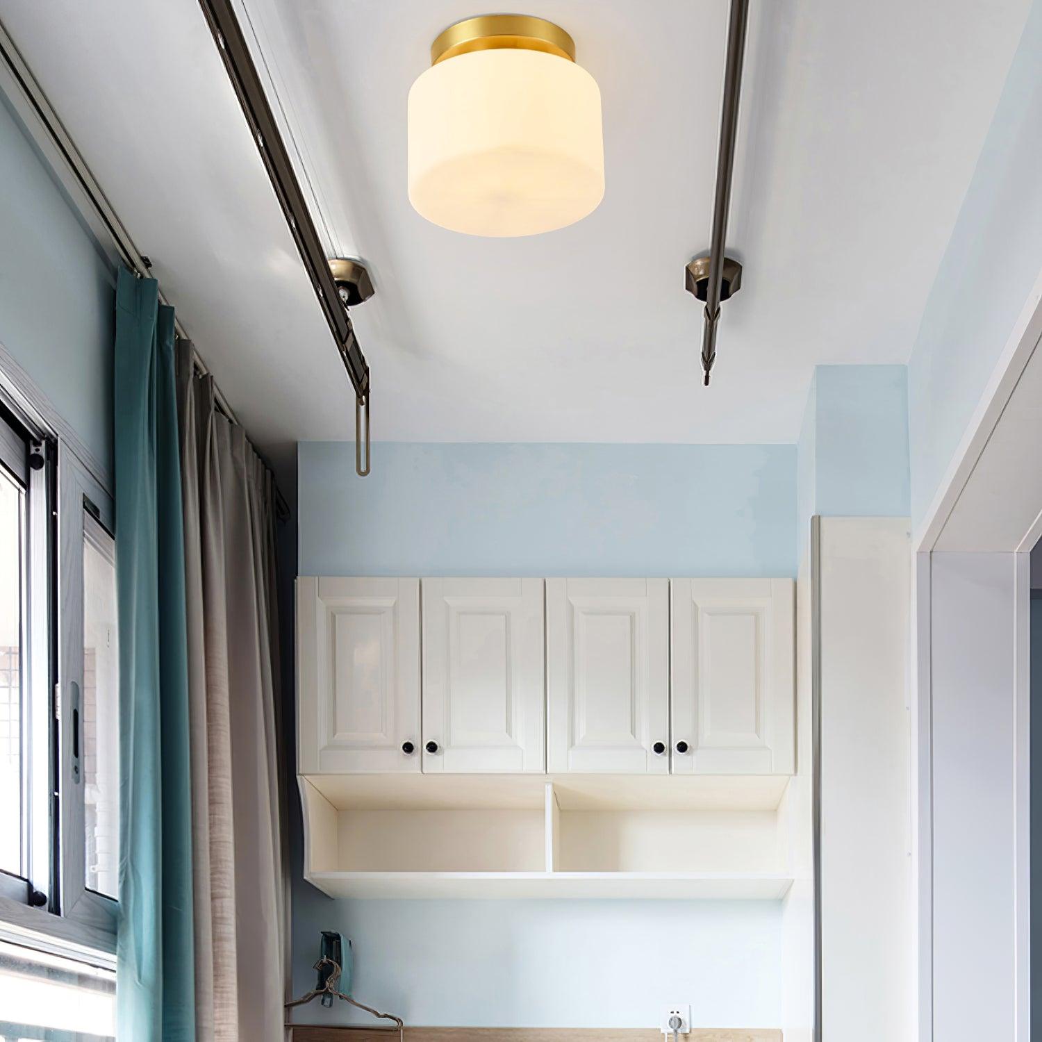 Elsilisra Plafonnier Flush Art Nordique Laiton Verre - Neutralighting