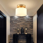 Elsilisra Plafonnier Flush Art Nordique Laiton Verre - Neutralighting