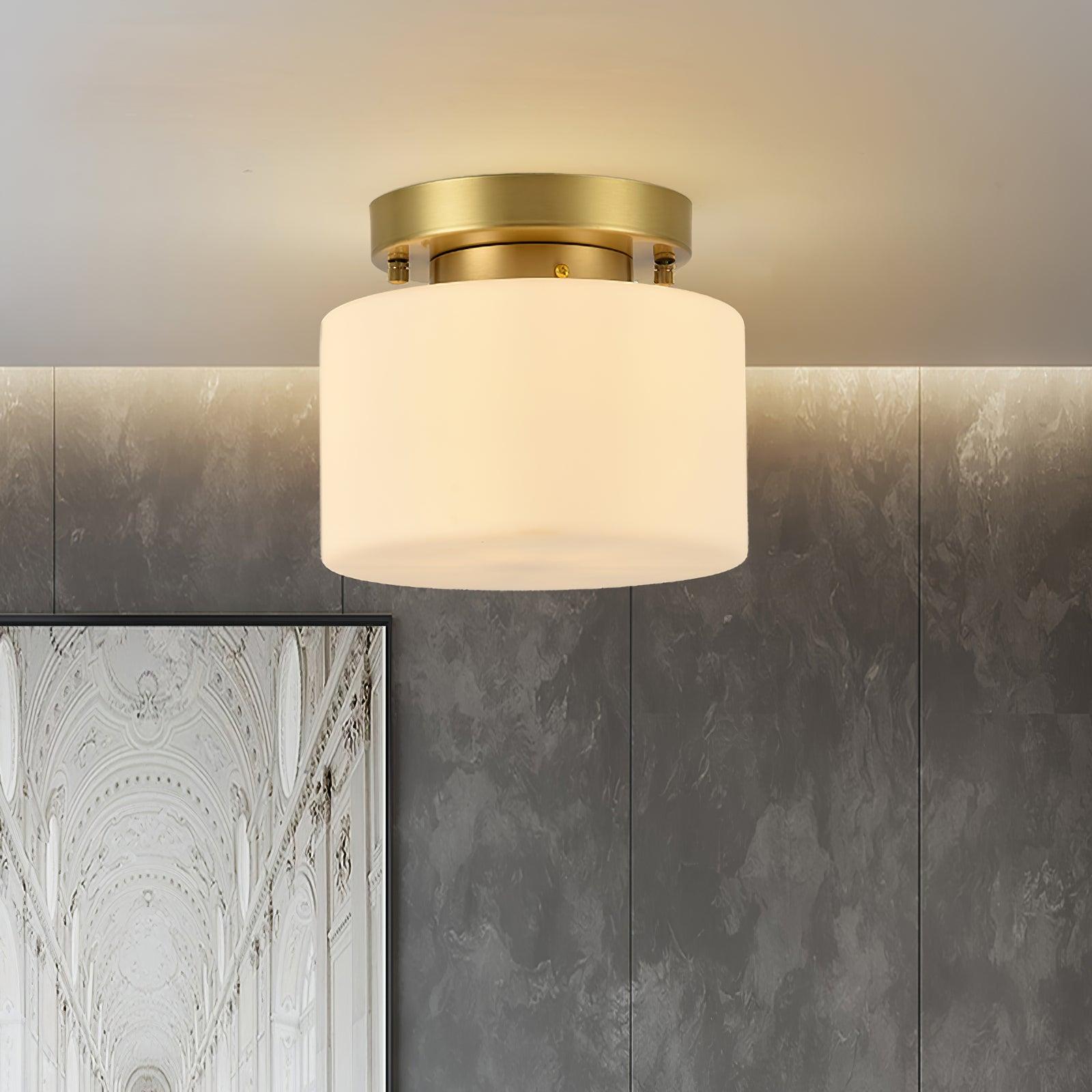 Elsilisra Plafonnier Flush Art Nordique Laiton Verre - Neutralighting