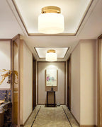Elsilisra Plafonnier Flush Art Nordique Laiton Verre - Neutralighting