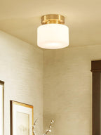 Elsilisra Plafonnier Flush Art Nordique Laiton Verre - Neutralighting