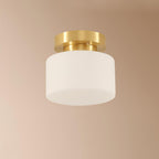 Elsilisra Plafonnier Flush Art Nordique Laiton Verre - Neutralighting