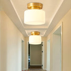 Elsilisra Plafonnier Flush Art Nordique Laiton Verre - Neutralighting