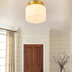 Elsilisra Plafonnier Flush Art Nordique Laiton Verre - Neutralighting