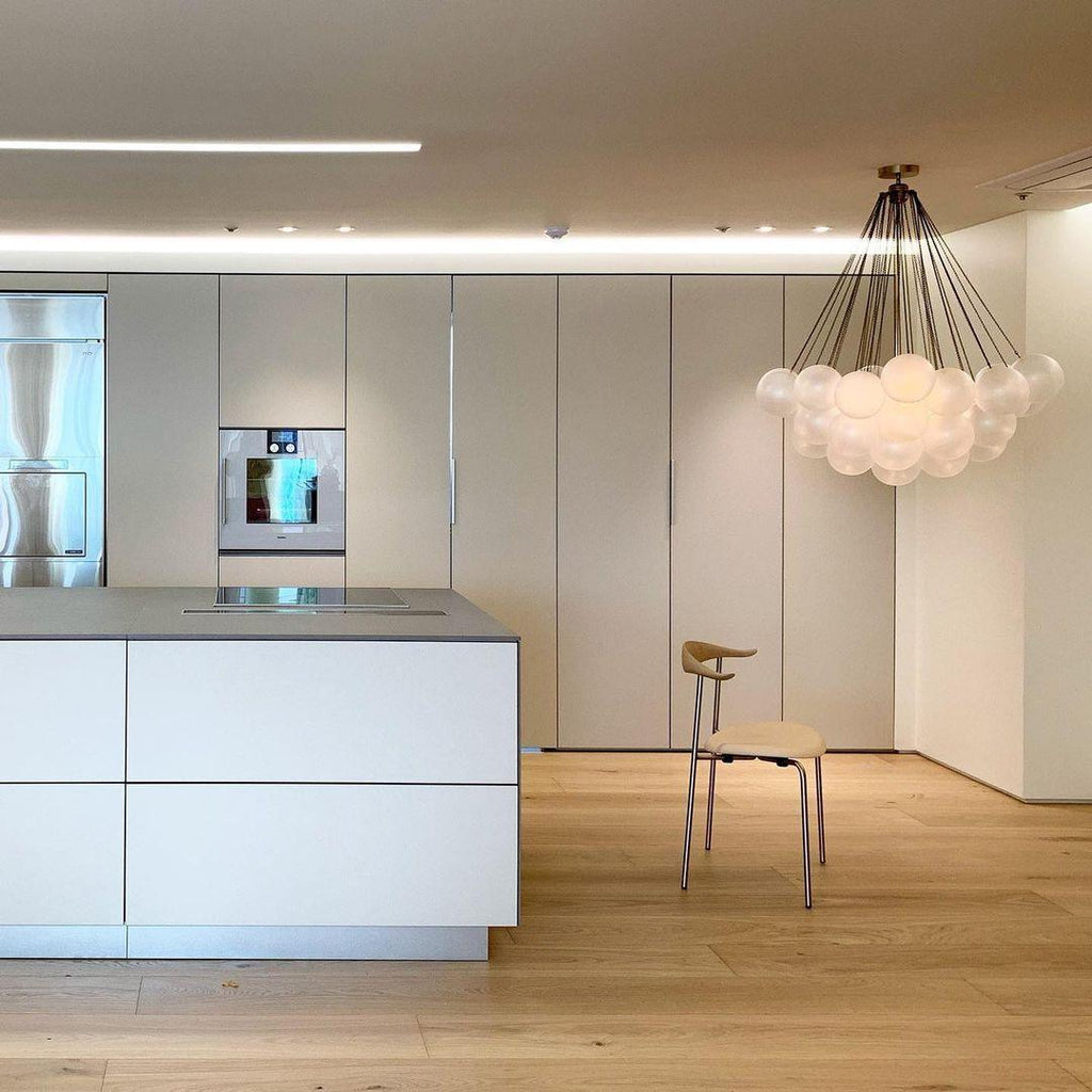 Lustra Chandelier Bulles en Verre Satiné - Neutralighting
