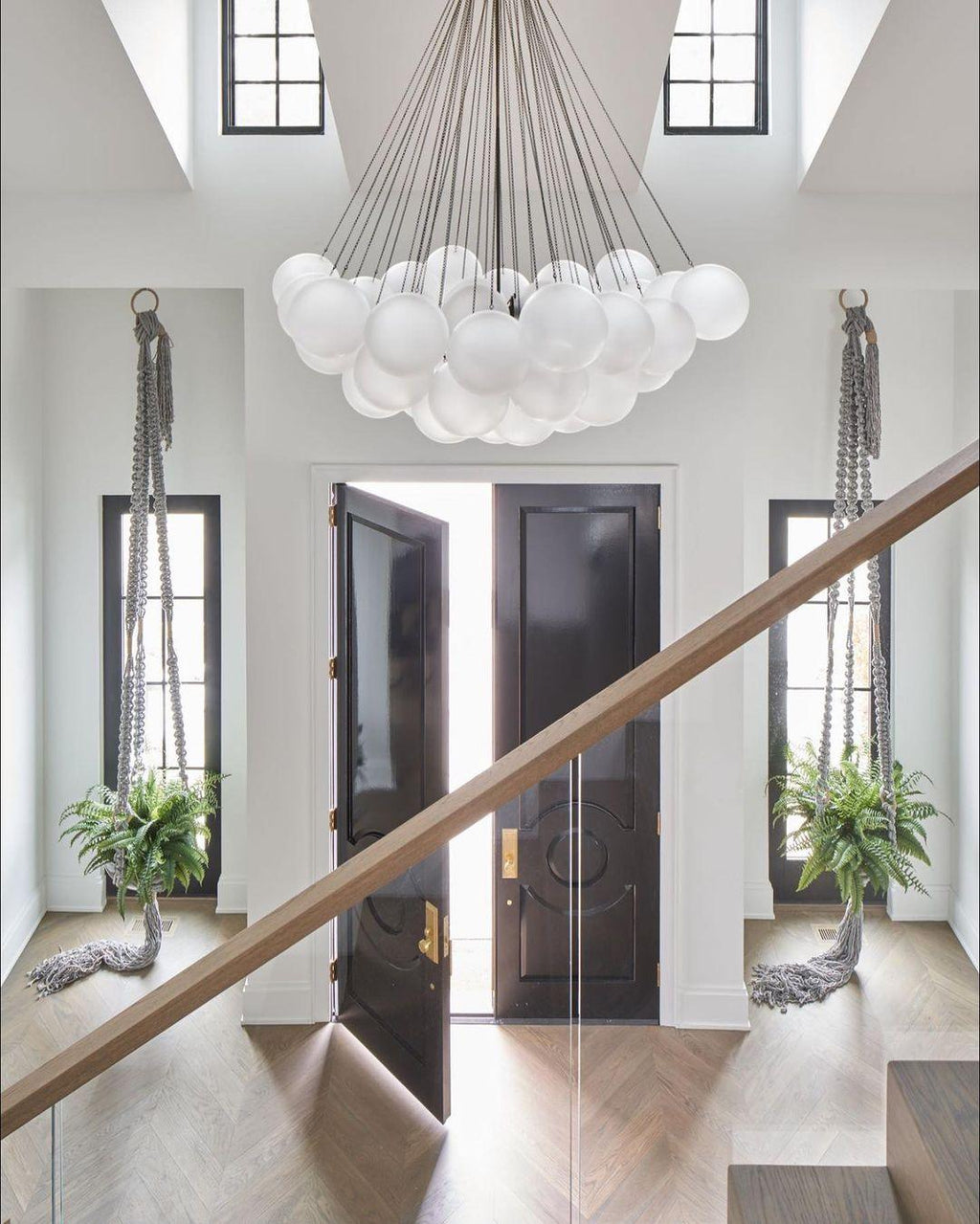 Lustra Chandelier Bulles en Verre Satiné - Neutralighting
