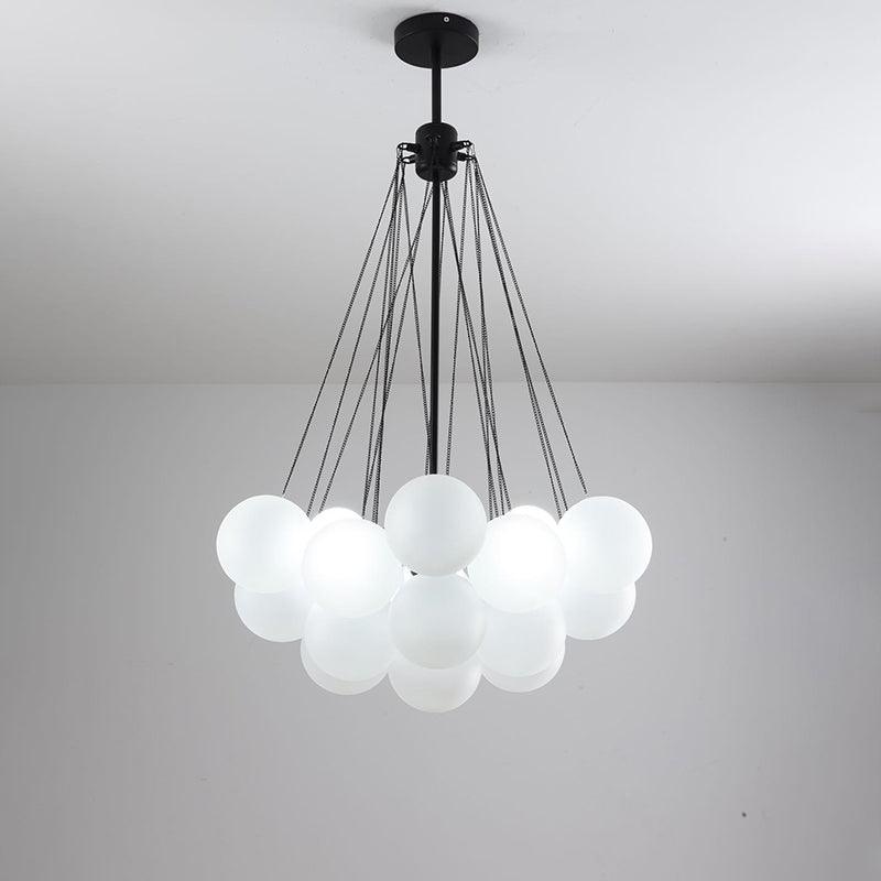 Lustra Chandelier Bulles en Verre Satiné - Neutralighting