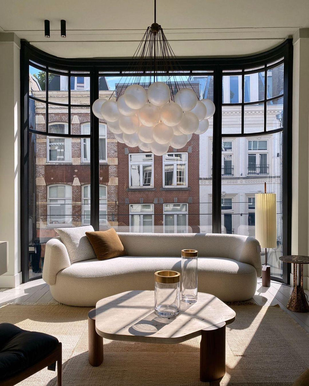 Lustra Chandelier Bulles en Verre Satiné - Neutralighting