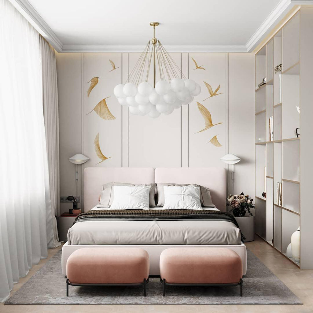 Lustra Chandelier Bulles en Verre Satiné - Neutralighting