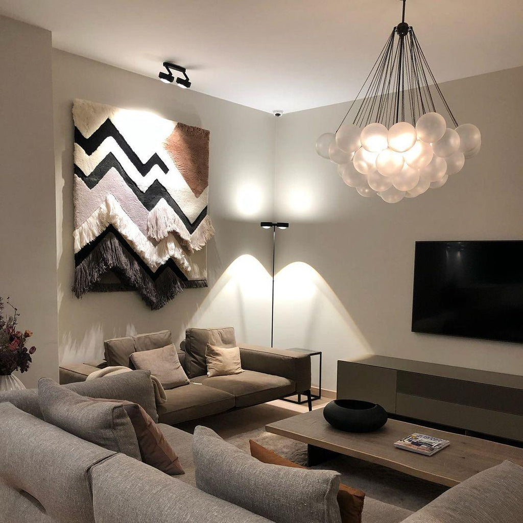 Lustra Chandelier Bulles en Verre Satiné - Neutralighting