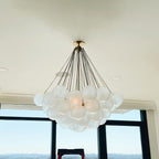 Lustra Chandelier Bulles en Verre Satiné - Neutralighting