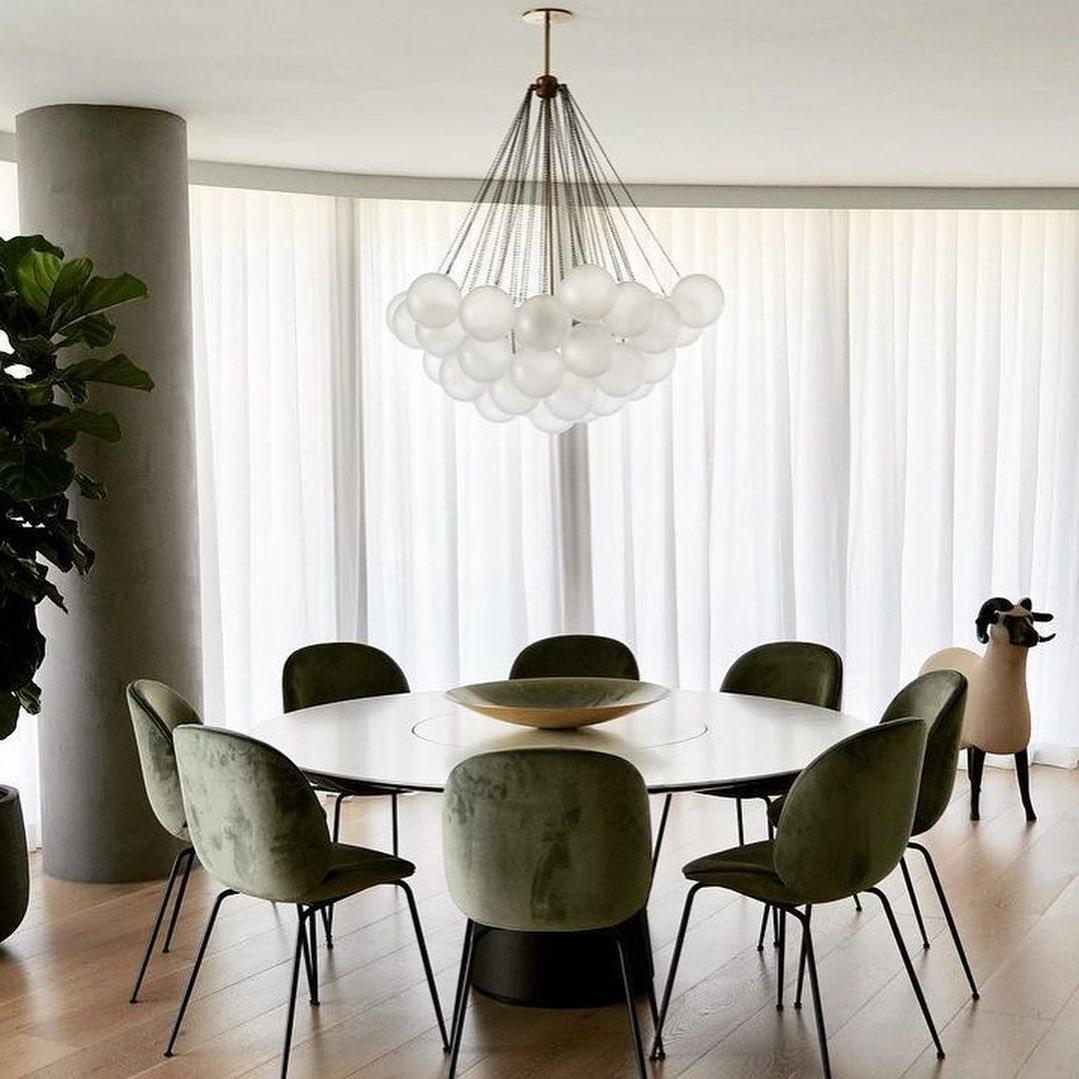 Lustra Chandelier Bulles en Verre Satiné - Neutralighting