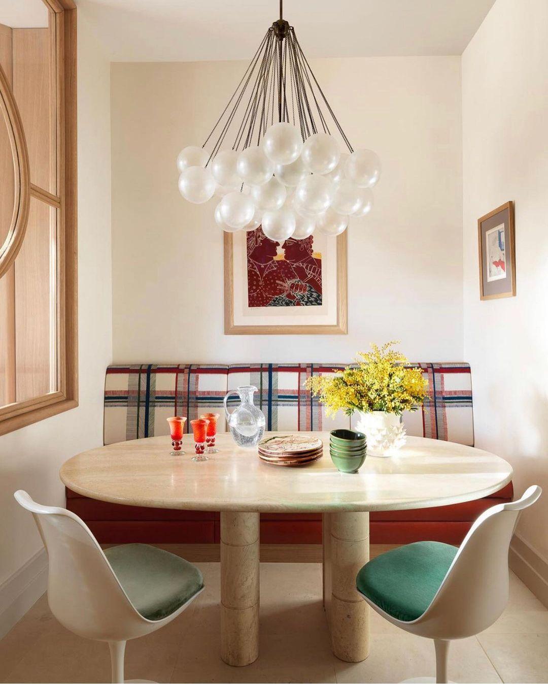 Lustra Chandelier Bulles en Verre Satiné - Neutralighting