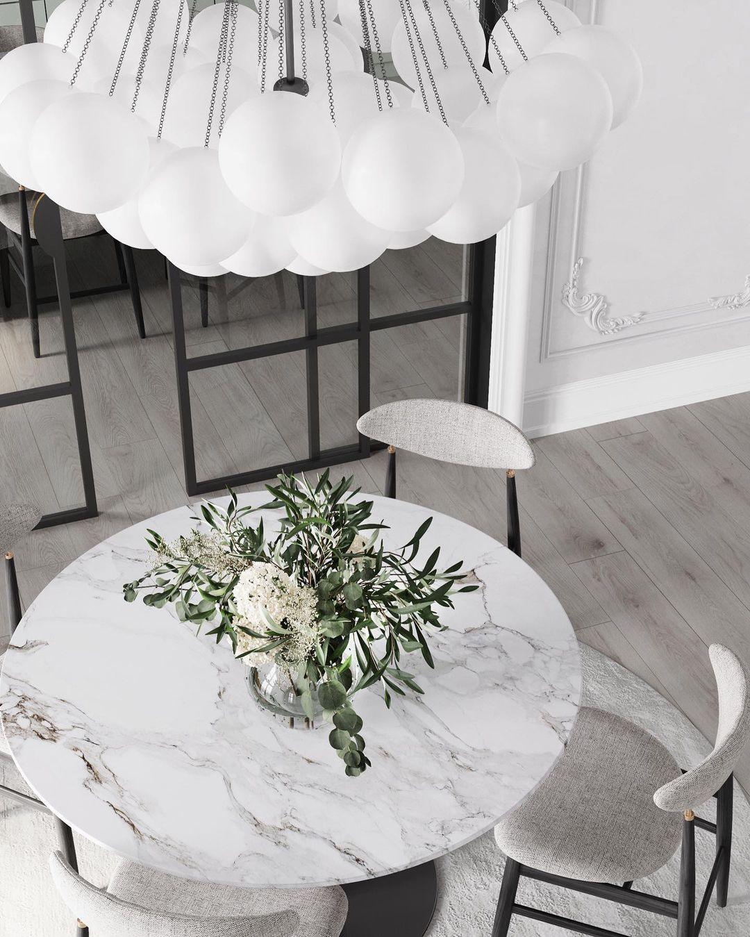 Lustra Chandelier Bulles en Verre Satiné - Neutralighting
