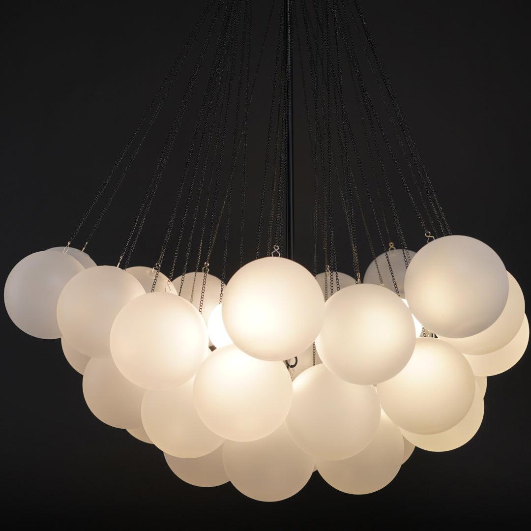 Lustra Chandelier Bulles en Verre Satiné - Neutralighting