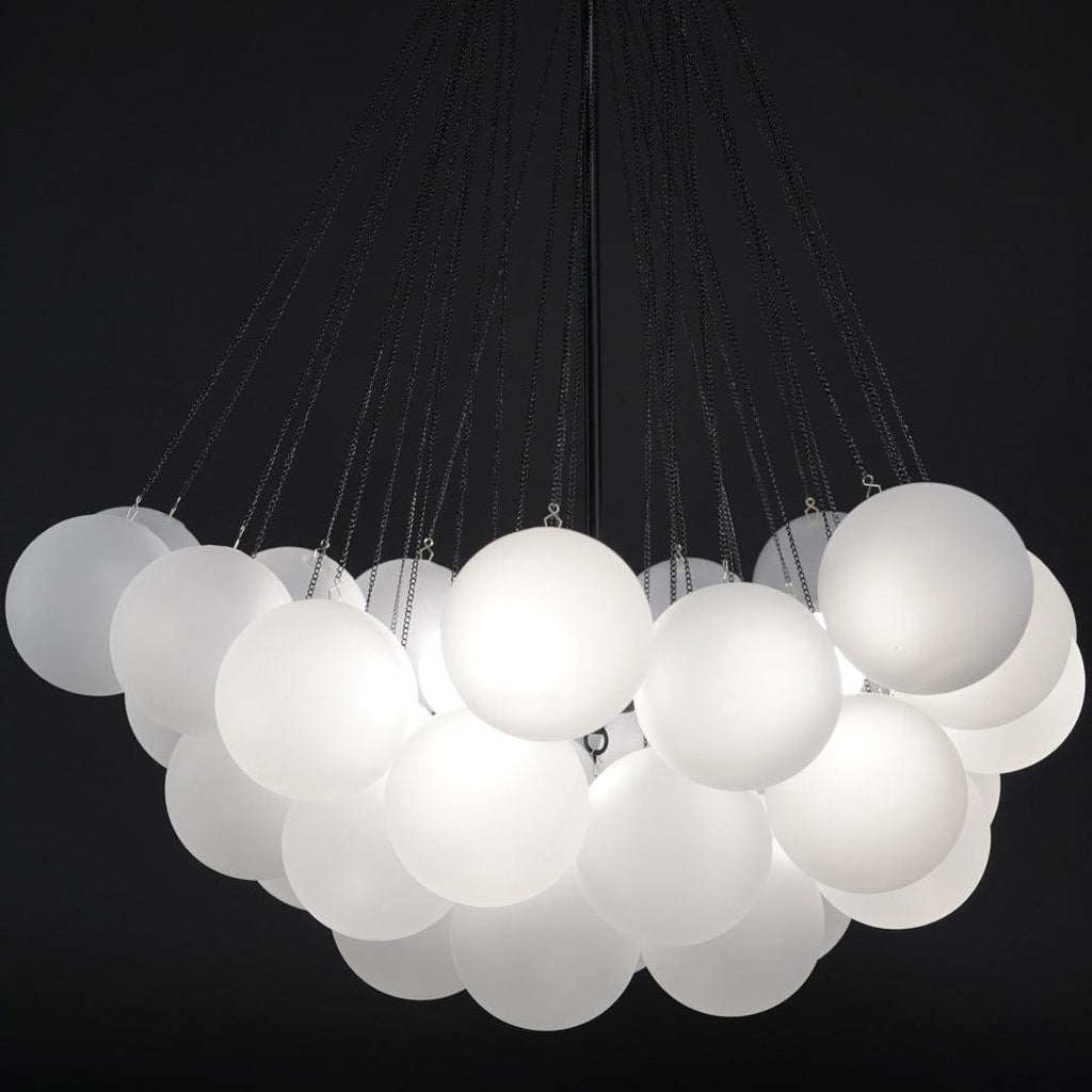 Lustra Chandelier Bulles en Verre Satiné - Neutralighting