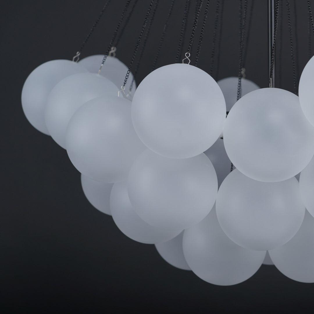 Lustra Chandelier Bulles en Verre Satiné - Neutralighting