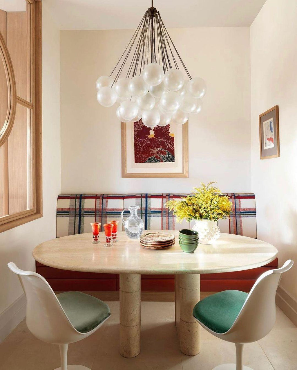 Lustra Chandelier Bulles en Verre Satiné - Neutralighting