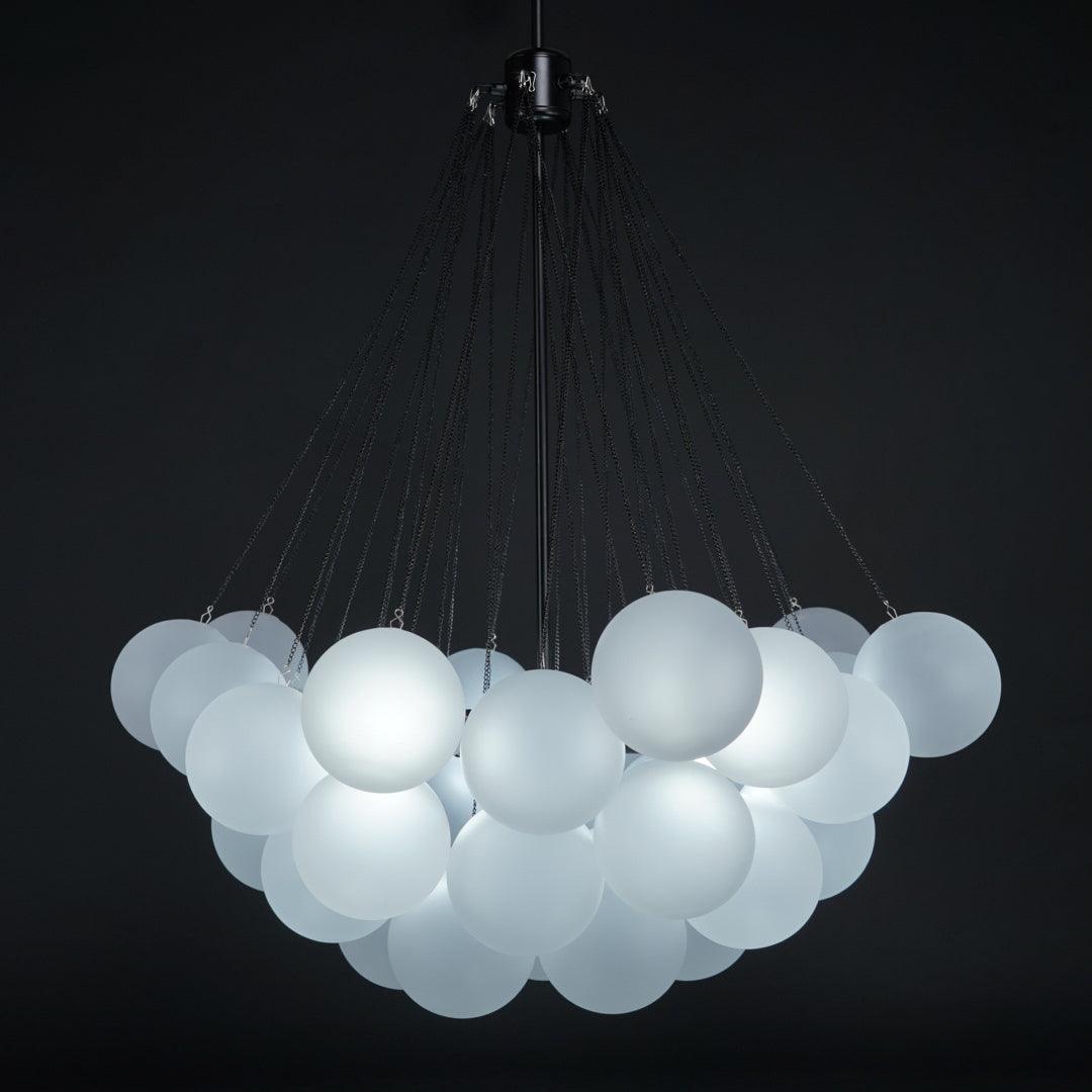 Lustra Chandelier Bulles en Verre Satiné - Neutralighting