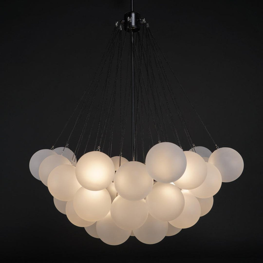Lustra Chandelier Bulles en Verre Satiné - Neutralighting