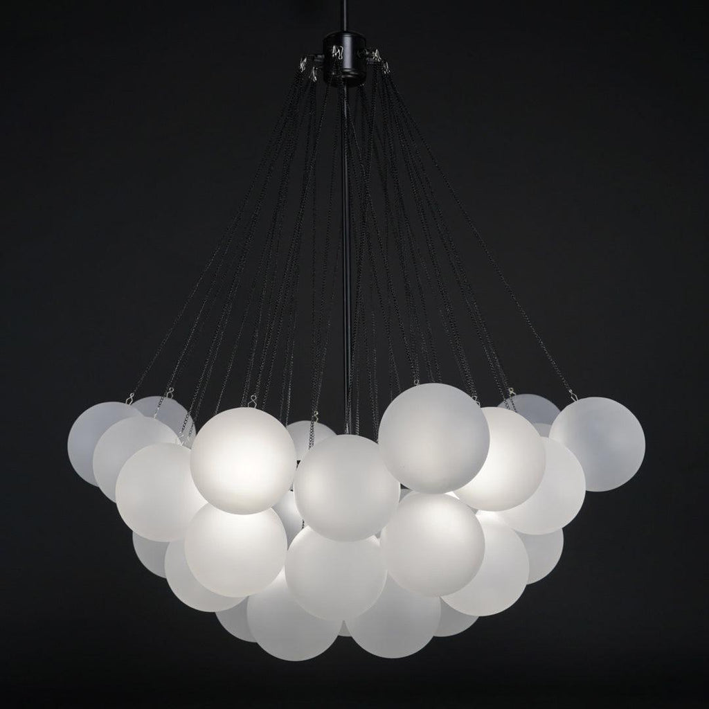Lustra Chandelier Bulles en Verre Satiné - Neutralighting