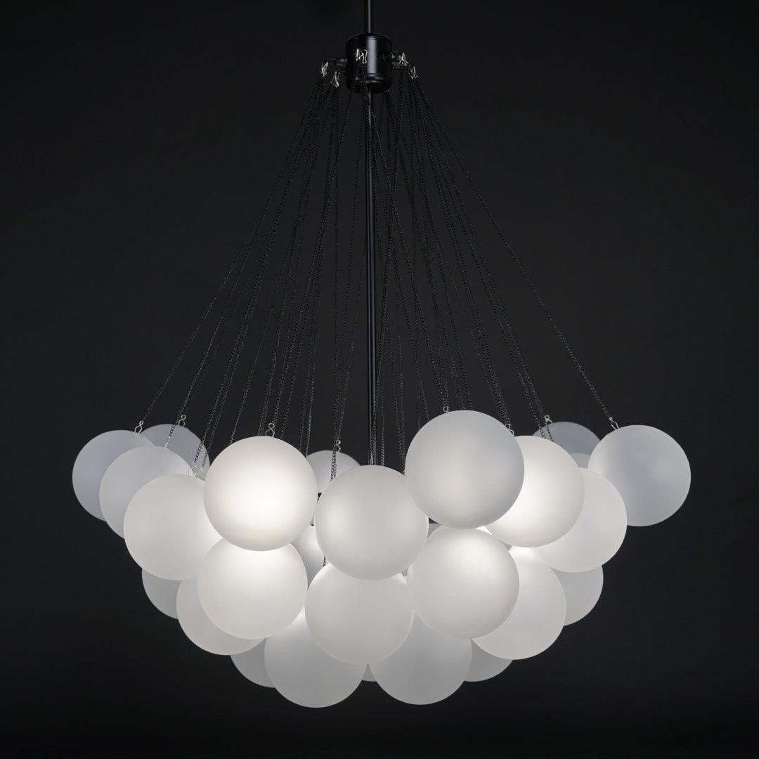Lustra Chandelier Bulles en Verre Satiné - Neutralighting