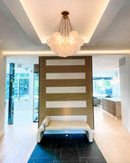 Lustra Chandelier Bulles en Verre Satiné - Neutralighting