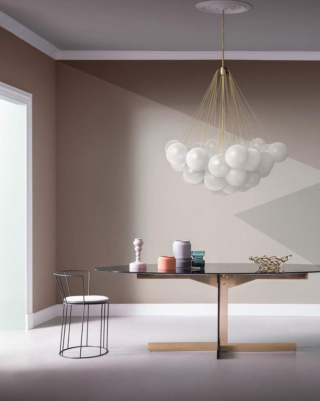 Lustra Chandelier Bulles en Verre Satiné - Neutralighting