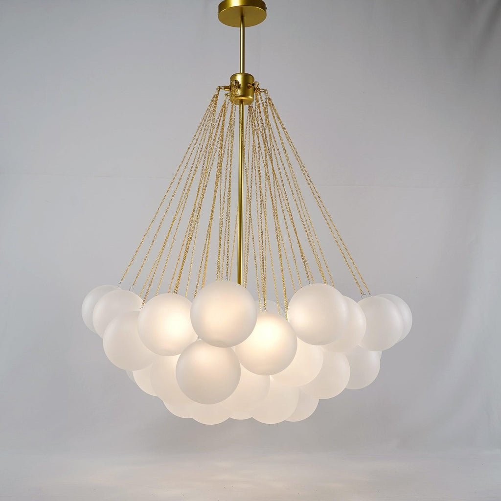 Lustra Chandelier Bulles en Verre Satiné - Neutralighting