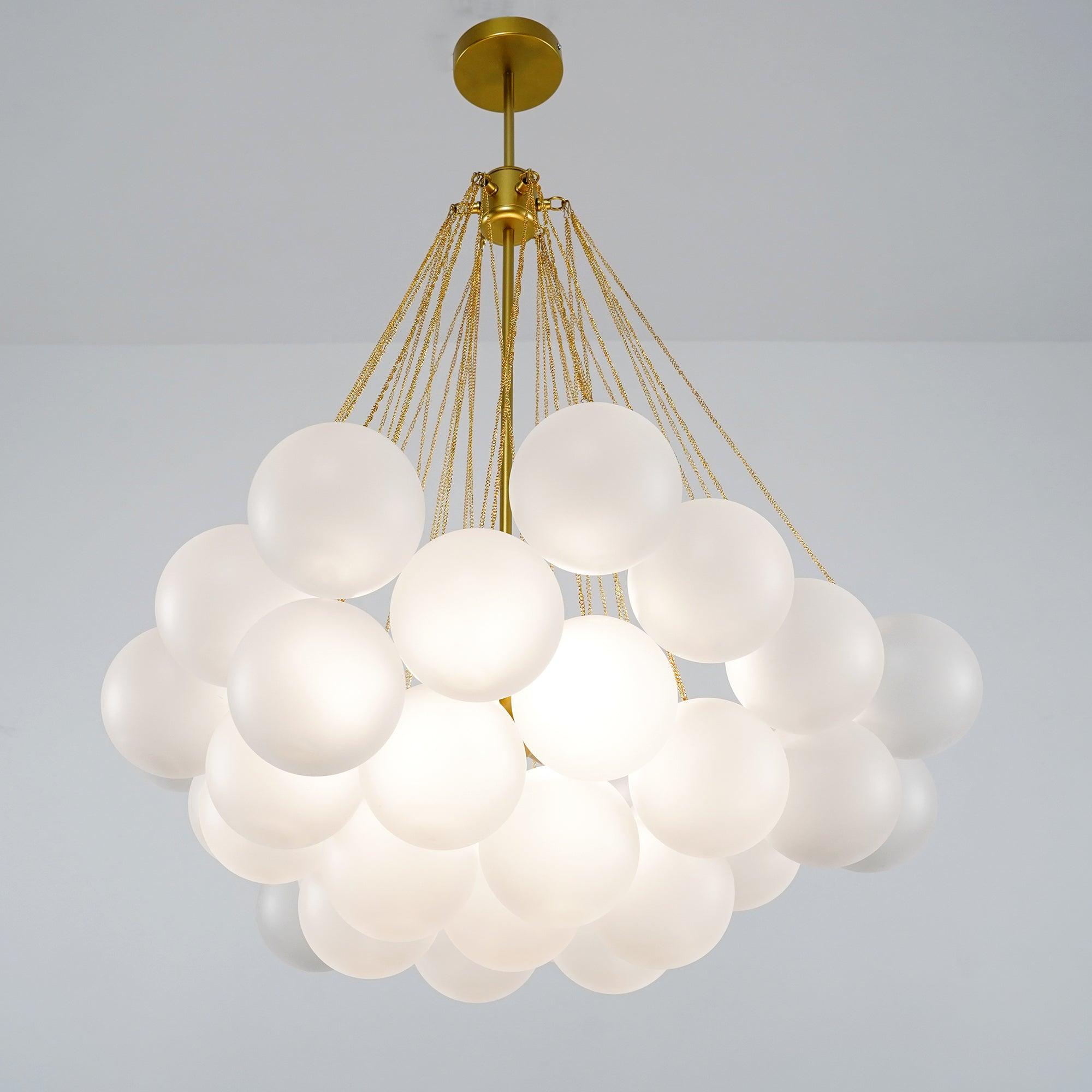 Lustra Chandelier Bulles en Verre Satiné - Neutralighting