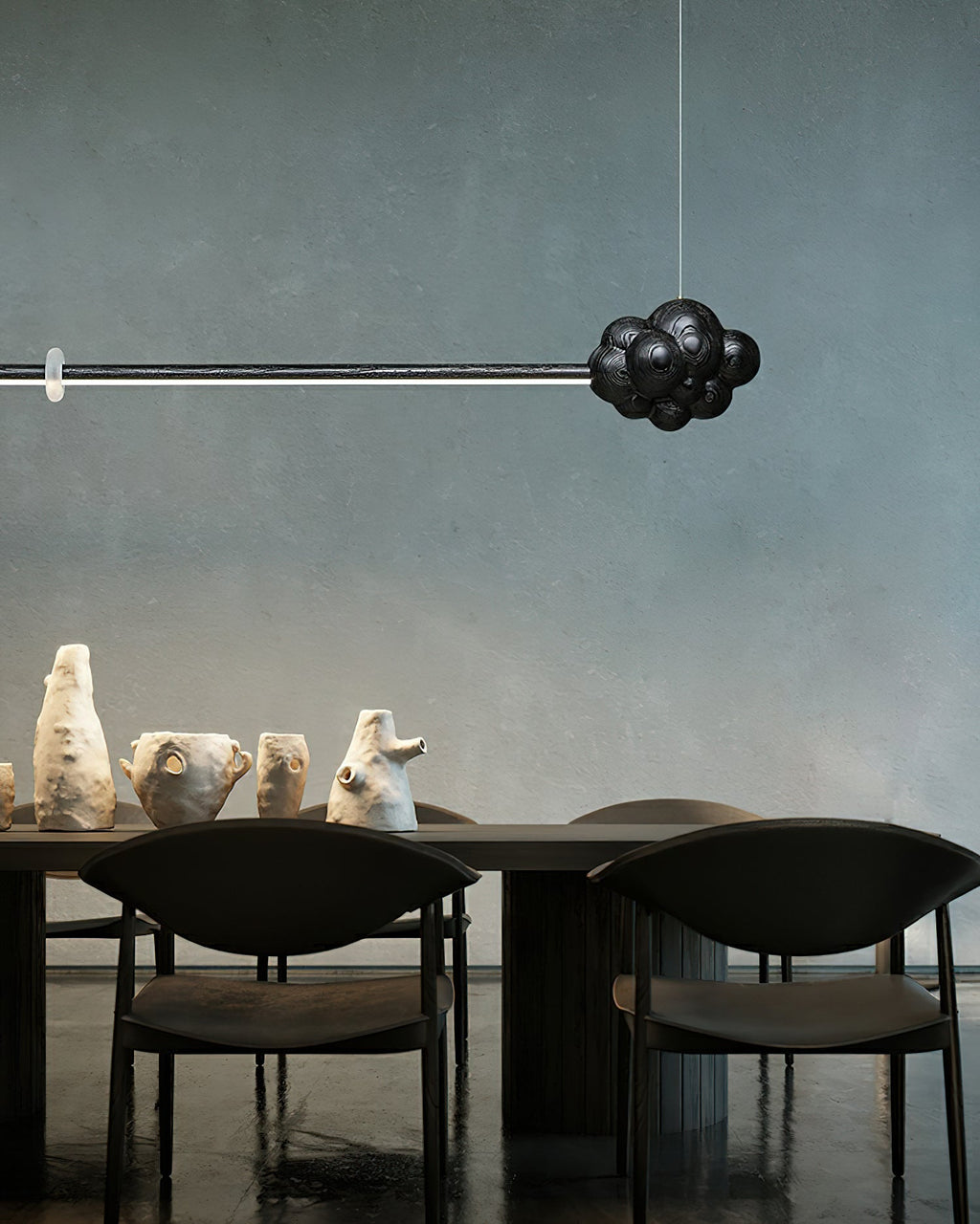 Lustra Suspension Minérale Nuage Bois Minimaliste - Neutralighting