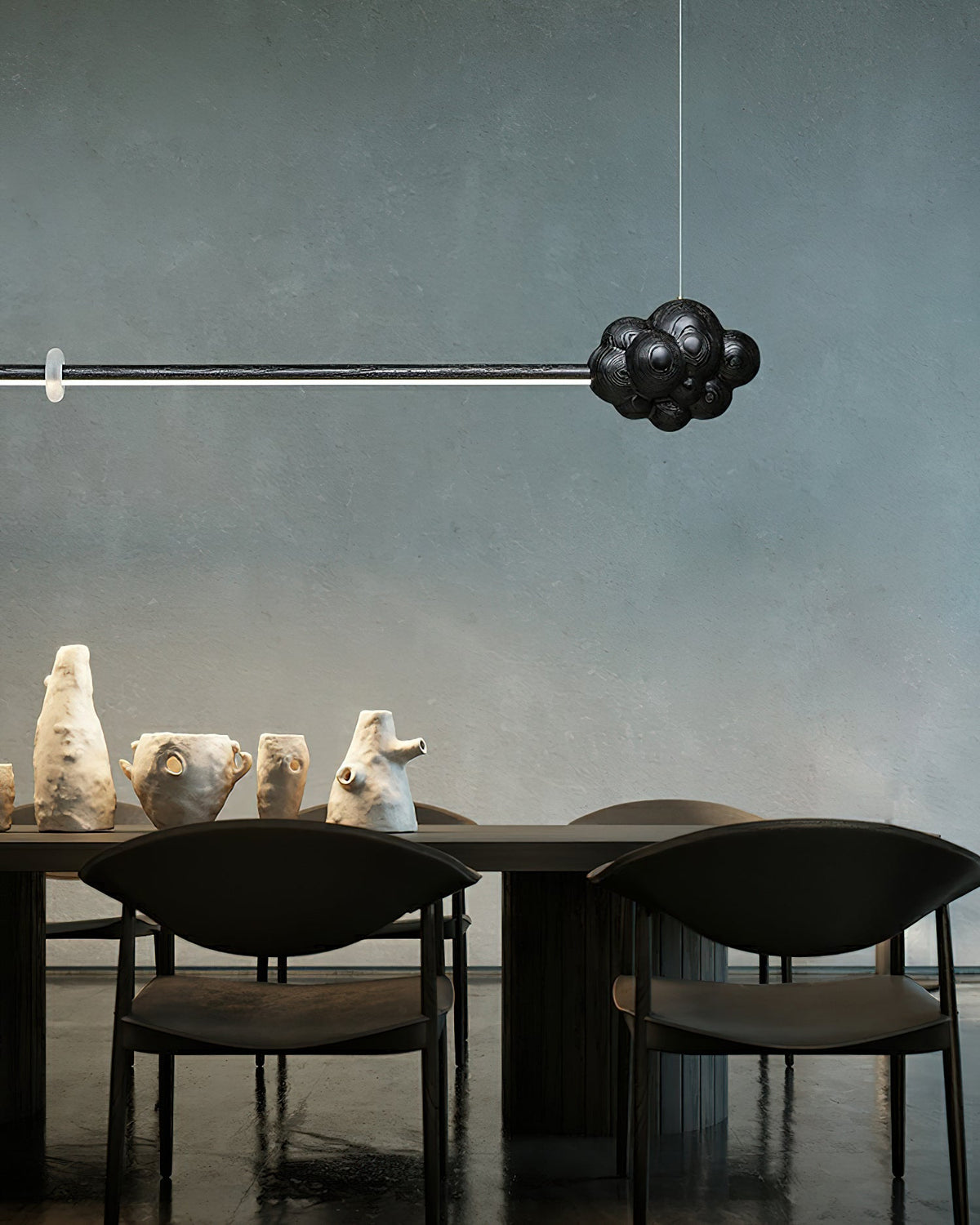Lustra Suspension Minérale Nuage Bois Minimaliste - Neutralighting
