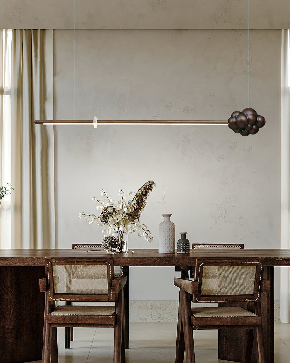 Lustra Suspension Minérale Nuage Bois Minimaliste - Neutralighting
