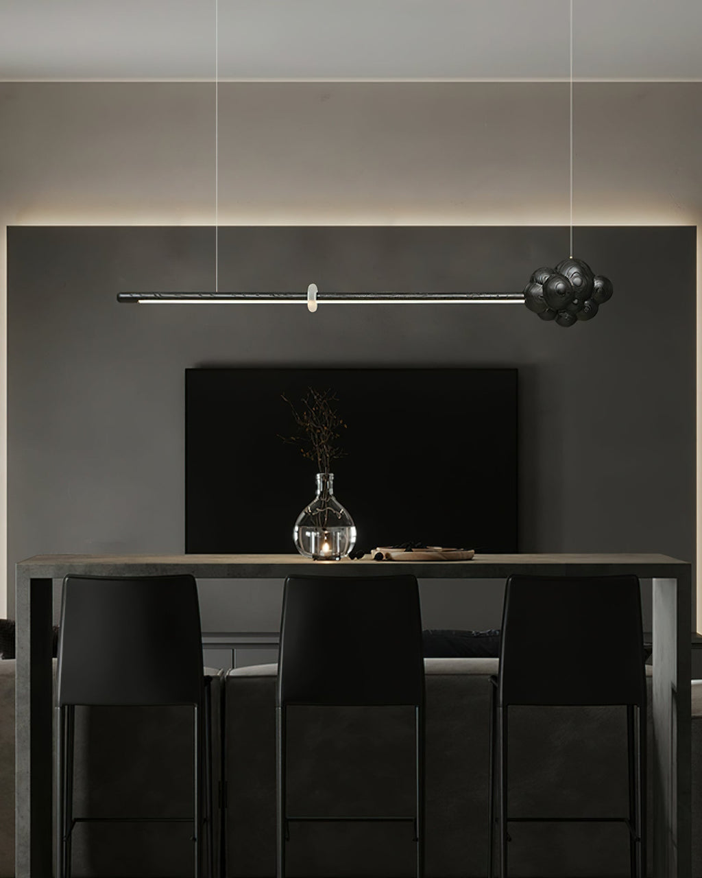 Lustra Suspension Minérale Nuage Bois Minimaliste - Neutralighting