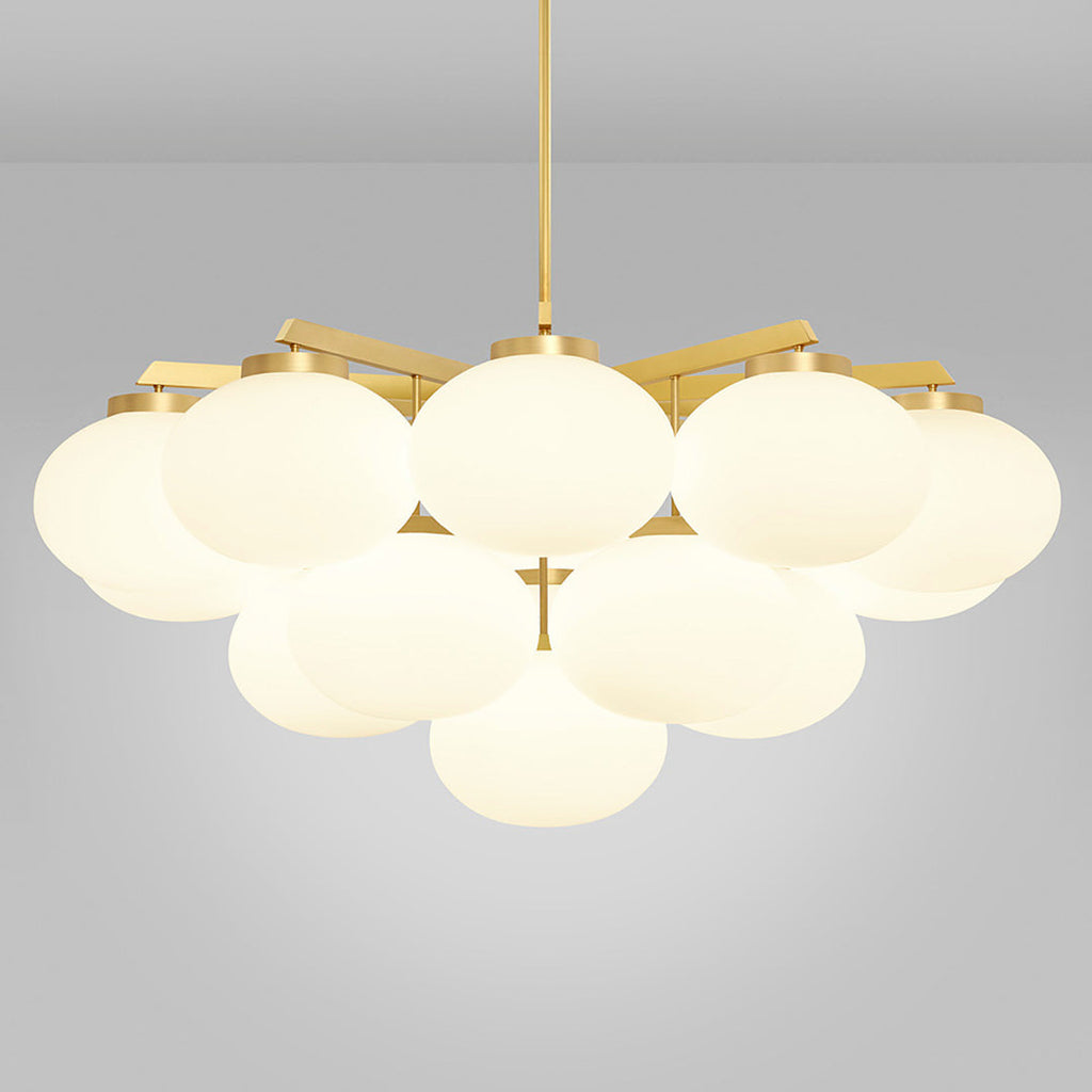 Edge Chandelier Métal Laiton Verre Élégance Premium - Neutralighting