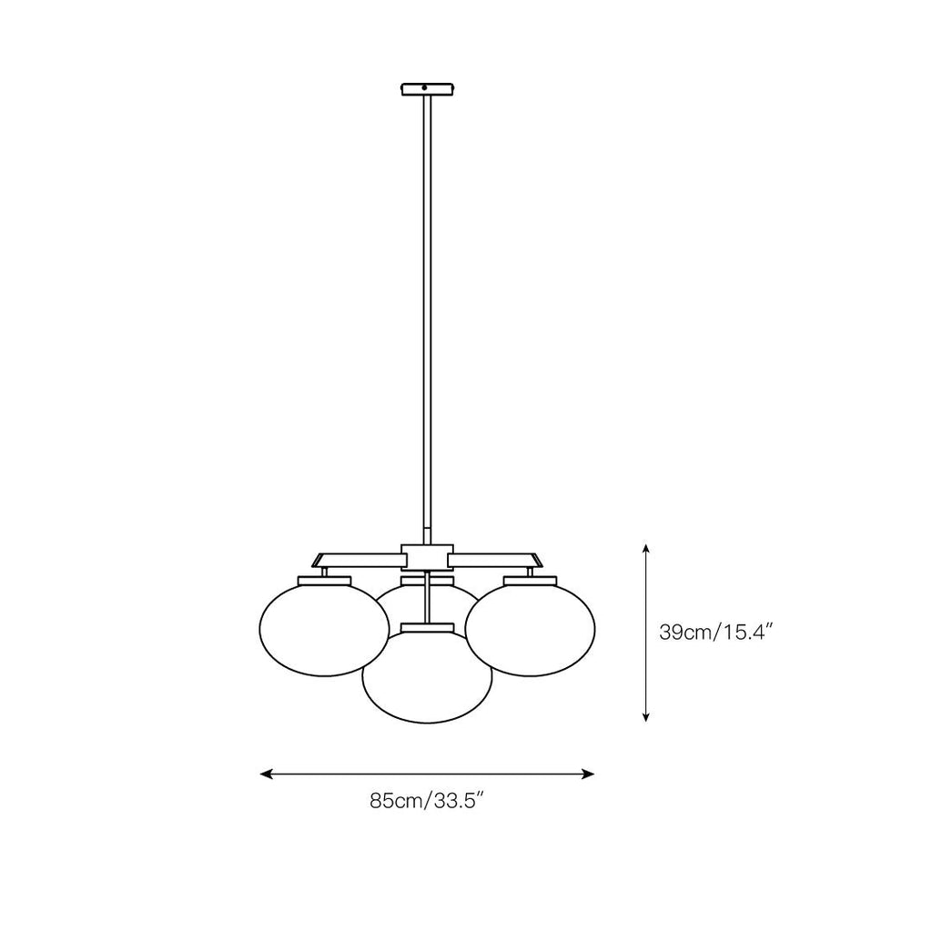 Edge Chandelier Métal Laiton Verre Élégance Premium - Neutralighting