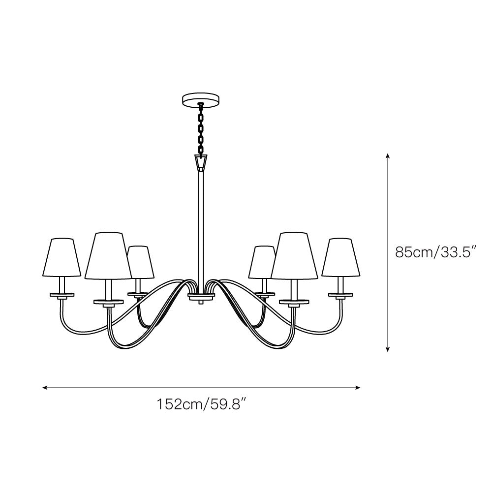 Flux Chandelier Métal Laiton Tissu Industriel Vintage - Neutralighting