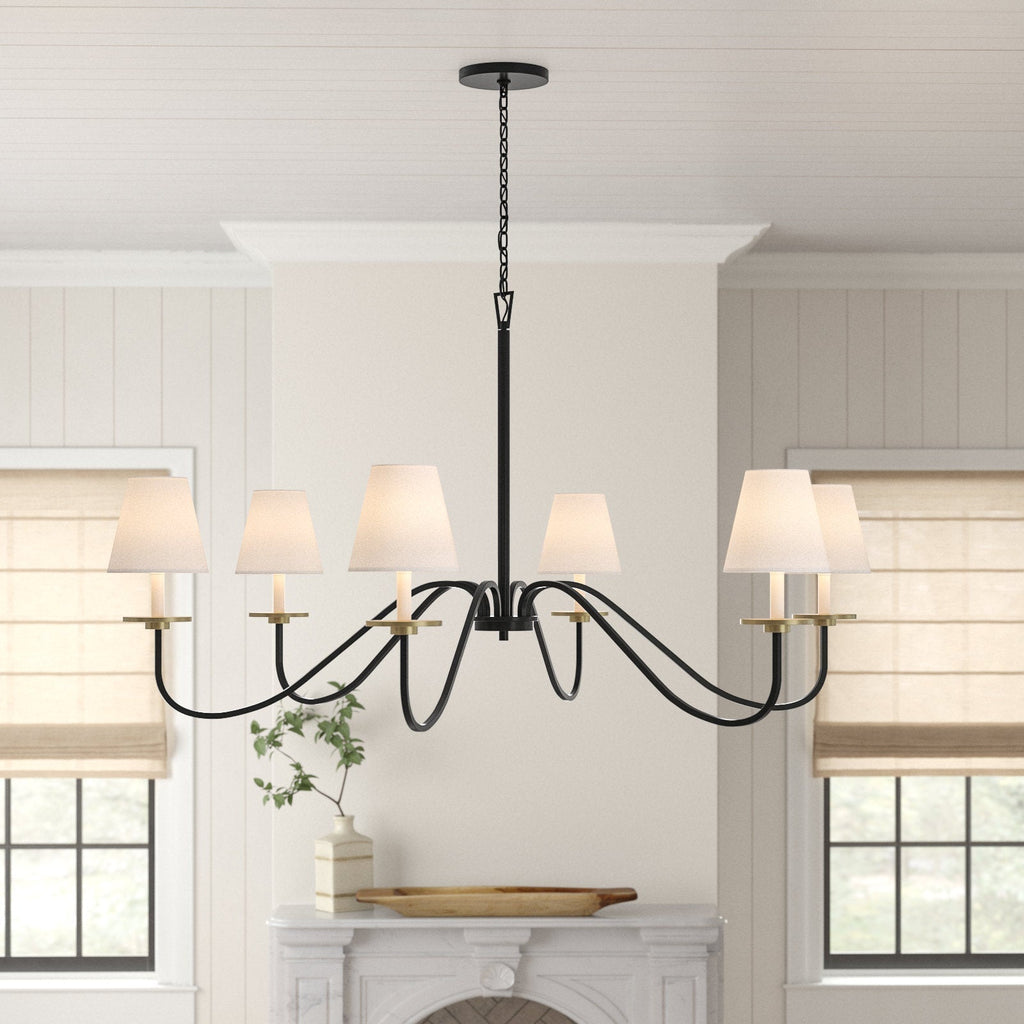 Flux Chandelier Métal Laiton Tissu Industriel Vintage - Neutralighting